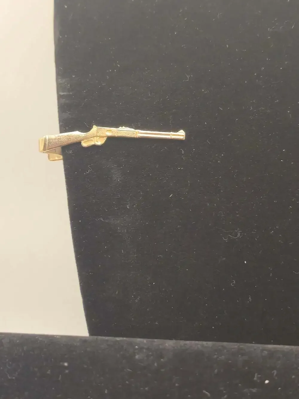 Vintage Gold Tone Rifle Tie Clip Bar